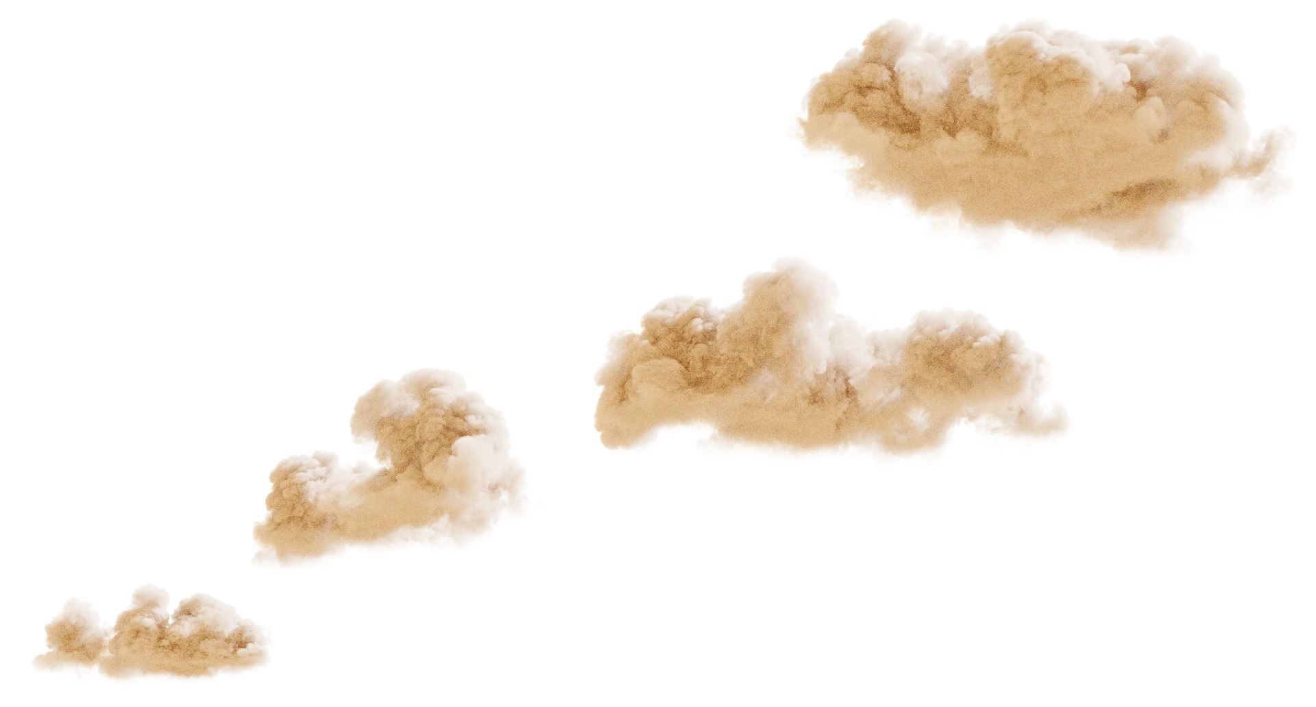 Clouds float above.